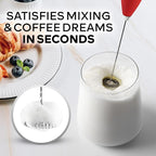 Zulay Kitchen Powerful Milk Frother Wand With 4 AA Duracell Batteries - Ultra Fast Handheld Drink Mixer - Electric Whisk Foam Maker for Coffee, Lattes, Cappuccino, Matcha & Creamer - Cardinal Red