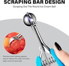 Extra Small Cookie Scoop, 1 Tsp Cookie Scoop, Mini Ice Cream Scoop for Melon Baller, Cookie Dough, 0.2oz/ 25mm, Easy Squeeze & Release, Sky Blue