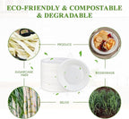 Vplus 100% Compostable Paper Plates, 200 Pack 7 Inch Disposable Paper Plates, Uncoated Biodegradable, Made of Sugar Cane Fibers, Perfect for Sandwich, Cake, and Snack