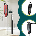 Copkim 10 Set Waterproof Food Thermometer for Water, Liquid, Candle and Cooking Digital Meat Thermometer with Long Probe Instant Read for Kitchen BBQ Grill Candy (Black)