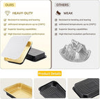 Aluminum Foil Pans, Extra Heavy Duty Disposable Aluminum Baking Pans, 14.57"×10.63" Steam Table Pans for Cooking, Heating, Storing, Prepping Roasting and Chafing (15 Pack Black and Gold)