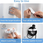 Lancord Cord Organizer for Appliances, Small 8 Pack Upgraded Kitchen Appliance Cord Organizer Stick On Appliance Wire Organizer Wrapper for Kitchen Appliances Mixers, Coffee Maker, Pressure Cooker