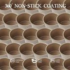 Stackable Muffin Pan Set — 6 Individual Non-Stick Muffin Cups, Modular Carbon Steel Cupcake Molds, Golden Easy-Release, Space-Saving Baking for Oven