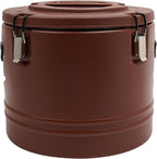 Eapmic 31.7Qt Insulated Food Container, Stainless Steel Container, 30L Commercial Soup Carrier 6 Hours Heat Preservation for Hot and Cold Food Storage Restaurant Canteen Home Lunch Use (Brown, 30L)