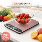 Premium Digital Kitchen Scale, Precision Accurate to 1g, Stainless Steel with LCD Display, 6 Units with Tare Function，Pink - Perfect for Baking, Cooking, and Coffee
