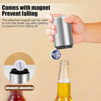 2PCS Premium Beer Bottle Opener, Automatic Stainless Steel Quick Pop the Top Can Openers Bottle Openers for Seniors,QUICK Fun Bartender Openning Tool for Corkscrew Lid Home Bars Kitchen