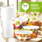 NEEBAKE 100 Set 8 oz Deli-Containers-with-Lids-Airtight-Plastic-Food-Storage-Containers-with-Lids-Soup-Slime-Overnight-Oat-To-Go-Containers