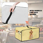 Easter Egg Bunny Cross Print Toaster Oven Cover for Kitchen Countertop Decor, Easter Kitchen Small Appliance Dust Cover Microwave Oven Protector, Yellow, (Large-18.5*22.5*12.99 inches)