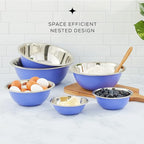 JoyJolt Stainless Steel Mixing Bowl Set of 6-5qt to 0.5qt Nesting Bowls for Dough, Batter & Baking