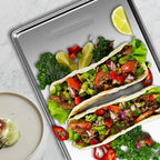 Commercial Quality Baking Sheet Pan Set, Natural Stainless Steel Cookie Sheet, Warp Resistant Nonstick Baker's Half Sheet Pan, Large Thick Cookie Tray Pans for Baking, Roasting(2 Pack, 20X14Inch)