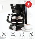 EUROSTAR ECM620B 4-Cup Coffeemaker, Black