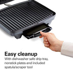 Hamilton Beach Panini Press,Sandwich Maker & Electric Indoor Grill,Upright Storage,PFAS-Free Nonstick Easy Clean Grids,Stainless Steel (25410),(Pack of 2)