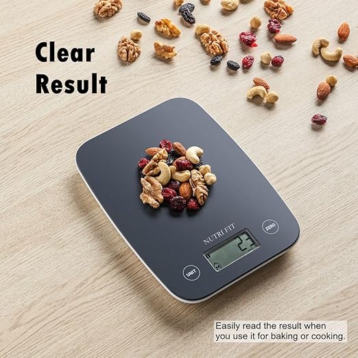 NUTRI FIT Digital Food Scale, 11lb Kitchen Scale Digital Weight, Cooking Scale for Food Ounces and Grams, 4 Units with 0.1oz/1g Precision, LCD Display with Tare Function