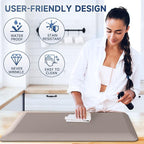 4/5 Inch Thick Kitchen Mats for Floor, StepRite Kitchen Rug for Standing Desk, Non-Slip, Thicker, Stain & Water Resistant, Comfort Anti Fatigue Floor Mat for Home, Kitchen, Office - Khaki,108 * 30''