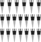 20 Pcs Wine Bottle Stopper Set Kit, Metal Cork Bottle Stoppers, Resin Wine Bottle Stoppers Molds Set Accessories, Wine Stopper for Silicone Molds Epoxy Resin, Silver