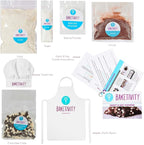 Baketivity Kids Baking DIY Activity Kit - Bake Delicious Chocolate Chunk Cookies with Pre-Measured Ingredients – Best Gift Idea for Boys and Girls Ages 6-12 – Includes Free Hat and Apron