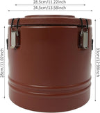 Eapmic 21.1Qt Insulated Food Container, Stainless Steel Container, 20L Commercial Soup Carrier 12 Hours Heat Preservation for Hot and Cold Food Storage Restaurant Canteen Home Lunch Use (Brown, 20L)