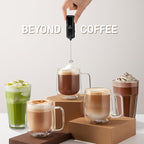 Mini & Mighty Milk Frother Wand – Powerful Handheld Coffee Frother, Battery Operated Drink Mixer – Compact Pocket Size – Detachable Whisk for Latte, Cappuccino, Matcha, Hot Chocolate – Black Marble