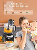 FOHERE Food Processor, 12 Cup, 2-in-1 Feed Chute Food Chopper & Meat Grinder, 500 Watt Motor, BPA Free, Stainless Steel, Procesador de Alimentos for Mincing, Dicing, Shredding, Puree & Kneading Dough