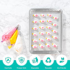 PLASTICPRO Aluminum Pans 20 Pack Disposable Cookie Sheets 13 x 17 Baking Pans Premium Quality Heavy Duty Sheet Pans