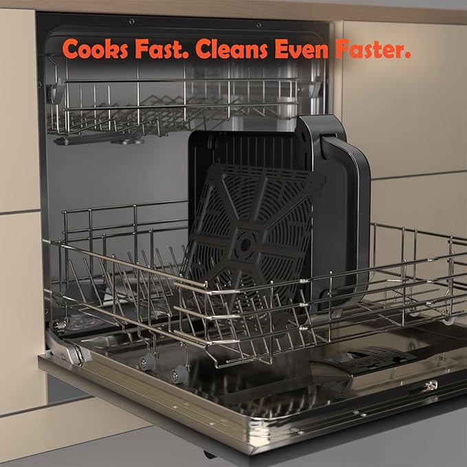 PULZO 7.4 Qt Digital Air Fryer, Large Family 13" Pizza Airfryer, One-Touch Presets, Dehydrate Function, 1650W Fast Heating, 170°F–450°F Precise Temp Control, Nonstick Basket, Dishwasher Safe