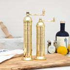 Alexander Home Original Greek Pepper Mill, 9-Inch Brass – European Manual Pepper Grinder, Refillable, with Polishing Cloth