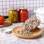 YINGERHUAN Glass Regular Mouth Mason Jars, 16 oz Clear Glass Jars with Silver Metal Lids for Sealing, Canning Jars for Food Storage, Overnight Oats, Dry Food, Snacks, Candies, DIY Projects (15PACK)