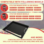 Spirit 200 Full Size Griddle Inserts for Weber GS4 Spirit II & I 200 Series 2-Burner E-210 E-220 S-220 S-210 S-215 Gas Grill Parts, Carbon Steel Flat Top Griddle Plate for Weber 7637 64815 Grate