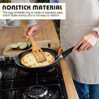 Tioncy 4 Packs Large Omelette Rings for Griddle 8 Inch Stainless Steel Nonstick Pancake Molds Round Omelet Egg Ring Maker with Silicone Handle Grill and Oil Brush for Frying Egg Omelette Muffins