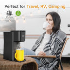 Tastyle Mini Hot and Iced Coffee Maker Single Serve, for K Cup and Ground, 6 to 14 Oz Brew Sizes, with Recipe Book, for Home, Travel, RV, Office and Dorm, Classic Black (2.0 Version)