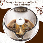 Electric Espresso Maker Transparent Coffee Maker Electric Moka Pot Portable Aluminum Espresso Machine Italian Moka Pot with Detachable Base, Coffee Gift for Women Men Home Travel (White,6 Cup)