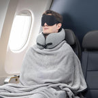 urnexttour Neck Pillow and Blanket Set for Travel Memory Foam Design Models Pillows with Eye Mask and 50% More Storage Bag Traveling Essentials Plane Car Flight Rest Sleeping Use Adult, Pink