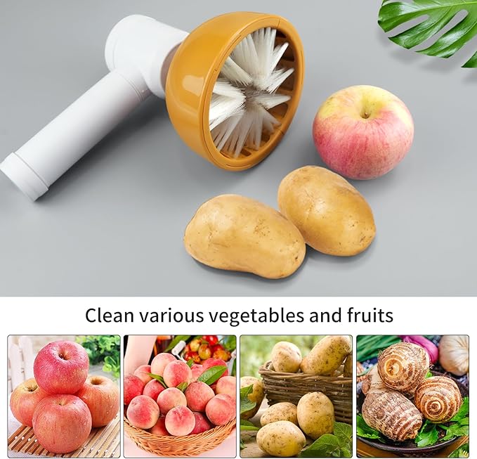 Electric Spin Brush Head Vegetable Cleaning Brush Fruit Wash Brush Replacement Cleaner Brush Head Kitchen Tool