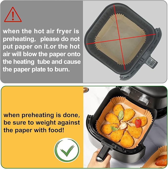 Air Fryer Liners Disposable 4QT for Chefman Air Fryer, 7.5 Inch 150Pcs Parchment Paper Liners for Beelicious 8-in-1 Smart Compact 4QT Air Fryers