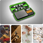 UNIWEIGH Digital Pocket Scale 200g/0.01g, Digital Scale Grams, Jewelry Scale,Coins Scale with 50g Cal Weights for Powder,Small Items,Tea,Jewelry,Coins (Battery Included)-Fluorescent Green