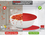 Walfos 12 10 Inch Silicone Microwave Mats, Microwave Splatter Cover for Food, Pot Holders for Kitchen, Non-Slip Heat Resistant Silicone Mats for Microwave, Oven, Hot Pan, Pot (Red)