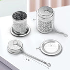 2 Pack Reinmoson Tea Strainers for Loose Tea, Extra Fine Mesh Tea Infuser, 304 Stainless Steel & Updated Slim Threaded Lid, Loose Leaf Tea Steeper for Black Tea, Rooibos, etc