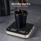 Maestri House Mini Coffee Scale with Timer, USB-C Rechargeable Espresso Scale, 2kg/0.1g Accurate Scale for Espresso and Pour-Over Coffee, Portable Digital Kitchen Scale with Auto Timer (Black & Gold)