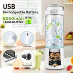 MIAOKE 2026 Upgrade 700 ML Portable Smoothie Blender, Rechargeable Personal Blende, Contains both Automatic and Pulse Functions, with Travel Cup and Lid, 6 Sharp Blades, Mixer Blender Machine Kitchen