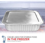 Stock Your Home 8x8 Foil Pans with Lids (20 Pack) 8 Inch Square Aluminum Pans with Covers -Disposable Food Containers Great for Baking Cake, Cooking, Heating, Storing, Prepping Food