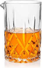 Cocktail Mixing Glass, 18.5oz Crystal Mixing Glass, Thick Bottom Bar Stiring Glasses, Bartender Mixing Jug for Manhattan, Martini, Whiskey