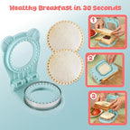 Sandwich Cutter and Sealer, Crustless Round Shaped Cutters for Kids Lunch, Sandwich Maker Peanut Butter and Jelly Crustless Bread for Kids Children Boys Girls (Blue)