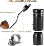 Manual Coffee Grinder with Digital External Adjustable Settings, Portable Hand Grinder with Stainless Steel Conical Burr, 30g Capacity for Travel, Camping, Office, Espresso, Pour Over (Black)