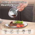 Mini Sauce Pan, Tri-Ply Stainless Steel Pot with Stay-Cool Handle Heating Sauce Gravy & Oil (5oz/150ml) - Silver