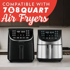 Gourmia Air Fryer Accessories Set - 3 Piece Silicone, Liner, Egg Bite Cooker, 7-Hole Cupcake Mold, BPA-Free, Nonstick, Heat Resistant 445°F, Dishwasher Safe, Food Grade
