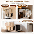 Magnetic Cup Holder for Fridge, 2 Pack Water Bottle Organizer for Stanley Cup Accessories 20/30/40 oz, Wall Mount Tumbler Organizer for Space-Saving Kitchen Pantry Cabinet Storage-Black