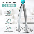 Joyoldelf Heavy Duty Potato Masher, Stainless Steel Integrated Masher Kitchen Tool & Food Masher/Potato Smasher with Non-slip Handle, Perfect for Bean, Vegetable, Fruits, Baby Food, Avocado, Meat