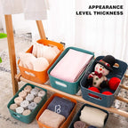 OWill 7 Pcs 2.1 L Plastic Storage Bins and Baskets for Efficient Home Classroom Organization Small Containers in Multicolour for Kitchen, Cupboard box, and Bathroom Organizer on Shelves and Tubs