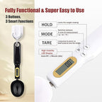 Food Measuring Spoon, Digital Kitchen Scale, high-Precision Small Scale, Handheld use, with Weight Removal Function (White)