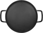 GGC Cast Iron Pizza Pan for Baking, 14" Round Griddle Pans Make Different Dishes for Stove, Oven, Grill and Campfire, Heavy-duty and Evenly Heat Pizza Stone for Pizza Tortillas, Eggs, Bacon and Meat
